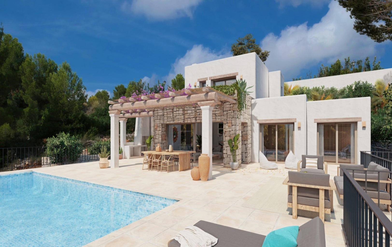 Ibizan villa under construction in Solana II just 10 km from Denia